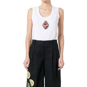 Dolce & Gabbana White Crown Amor Tank Top